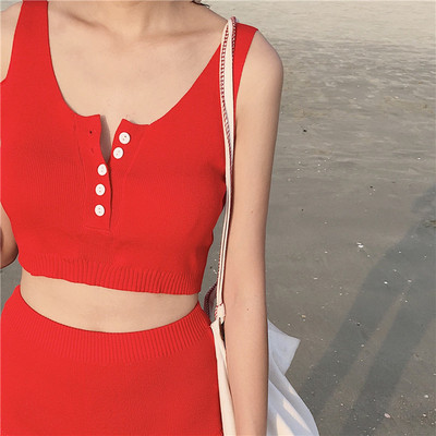 Γυναικεία μαγιό με δύο κουμπιά σε διάφορα χρώματα