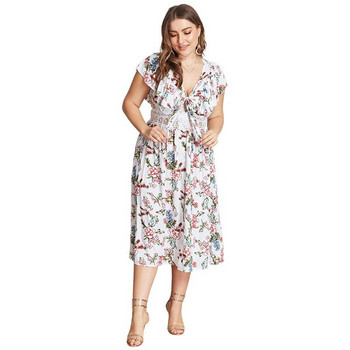 Rochie modernă de damă cu dantelă florală cu element drept