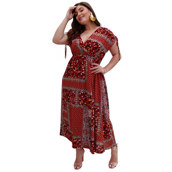 Rochie de dama cu decolteu in V in trei culori