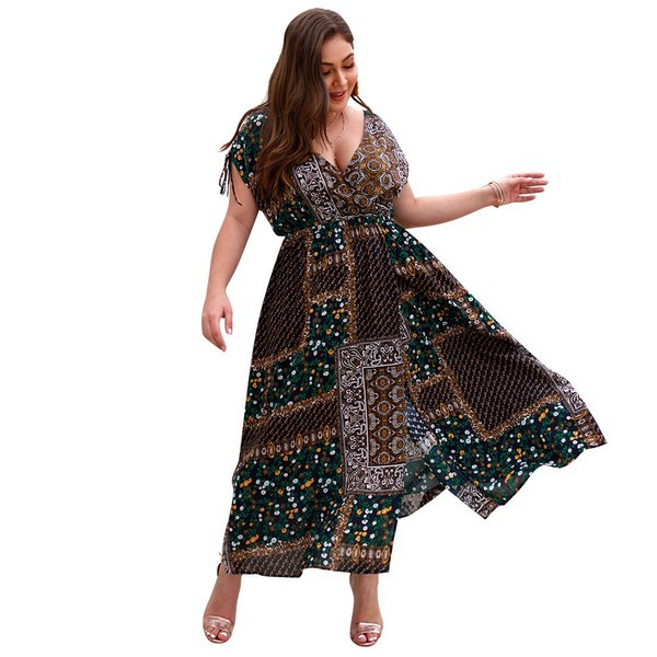 Rochie de dama cu decolteu in V in trei culori