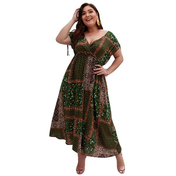 Rochie de dama cu decolteu in V in trei culori