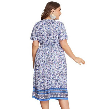 Ежедневни стилни рокли с V-образно деколте и къс ръкав