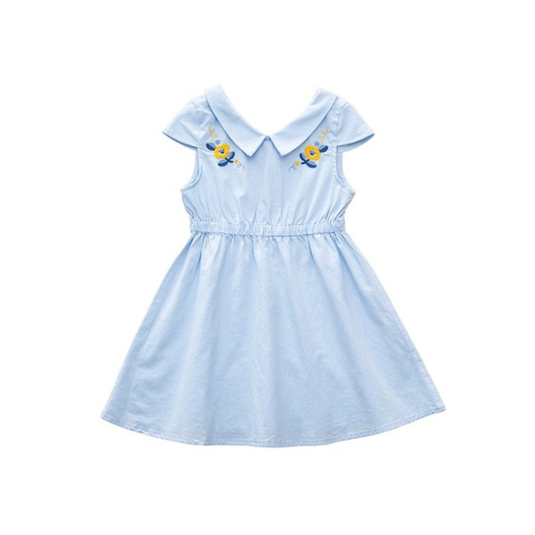 Актуална детска рокля в два цвята с яка 