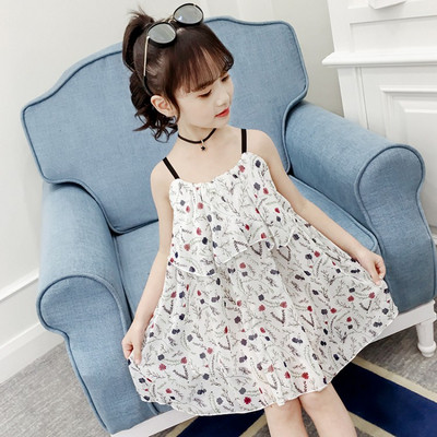 Rochie moderna pentru copii in doua culori cu bretele subtiri