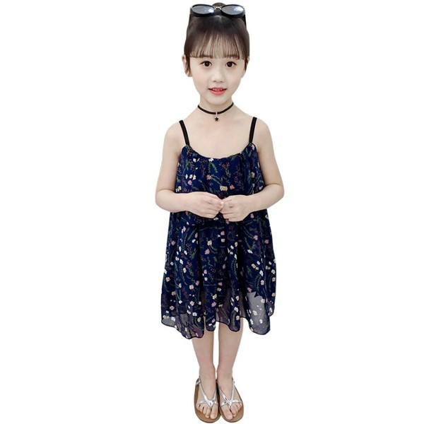 Rochie moderna pentru copii in doua culori cu bretele subtiri