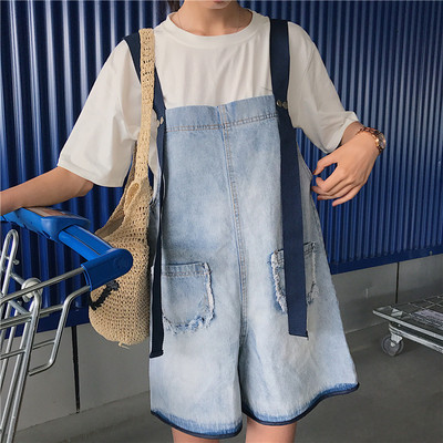 Casual γυναικεία ολόσωμη φόρμα γυναικείο  denim σε μπλε χρώμα