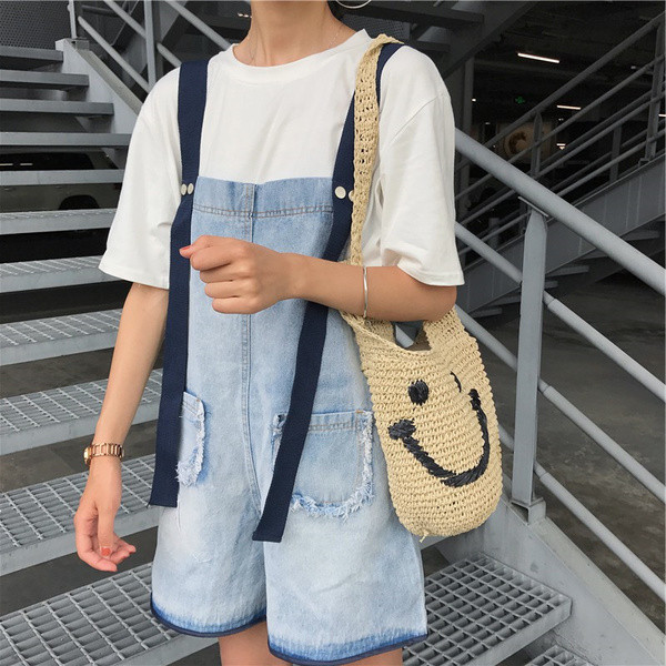 Casual γυναικεία ολόσωμη φόρμα γυναικείο  denim σε μπλε χρώμα