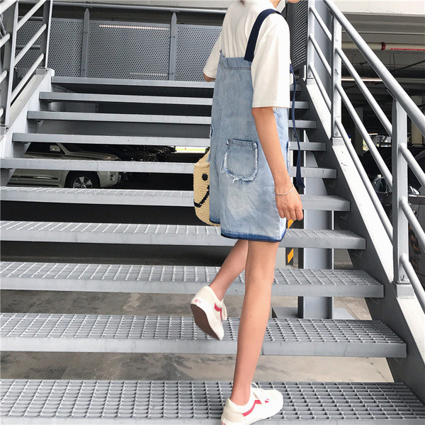 Casual γυναικεία ολόσωμη φόρμα γυναικείο  denim σε μπλε χρώμα