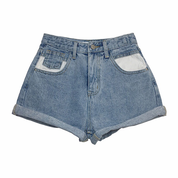 Pantaloni scurți moderni din denim până la 5XL în albastru și negru