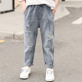 Blugi moderni pentru copii in gri pentru baieti