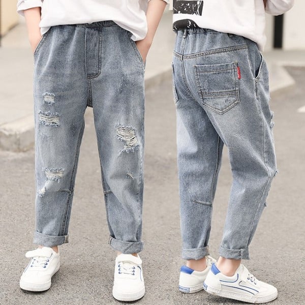 Blugi moderni pentru copii in gri pentru baieti