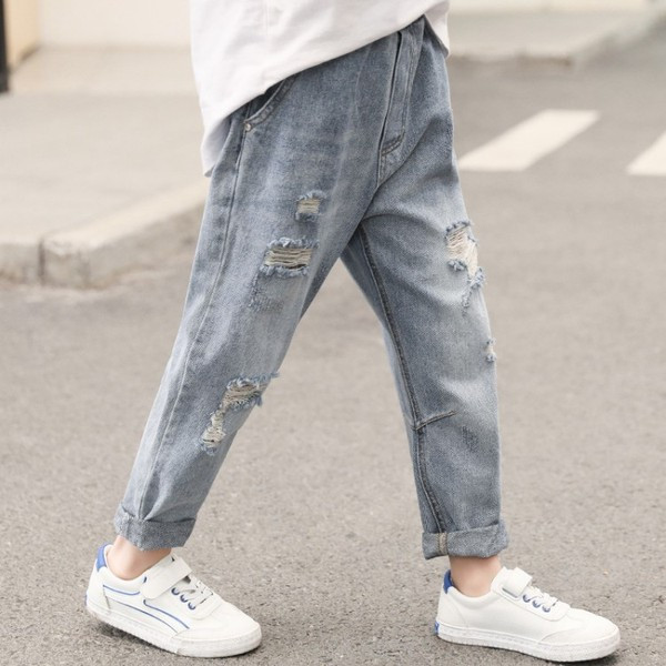 Blugi moderni pentru copii in gri pentru baieti