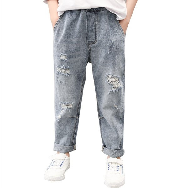 Blugi moderni pentru copii in gri pentru baieti