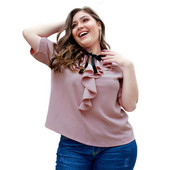 Bluza casual dama cu maneci 3/4 si panglica