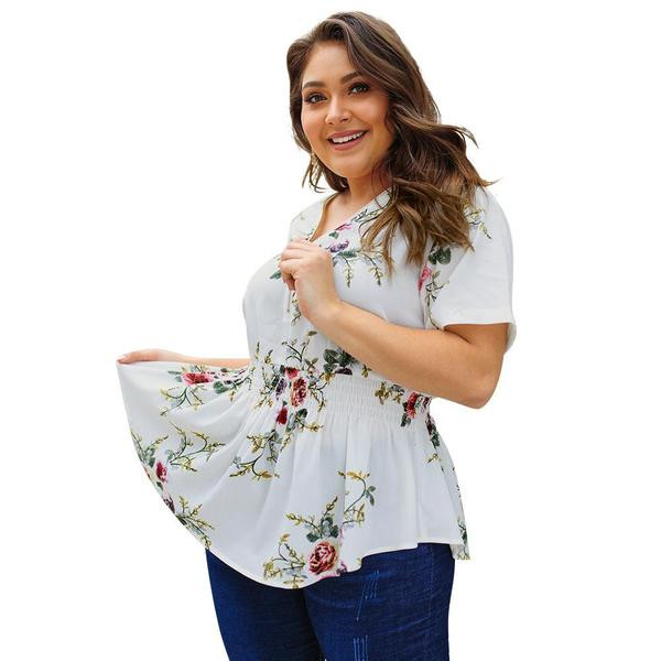 Bluză casual de damă cu mâneci scurte și fermoar