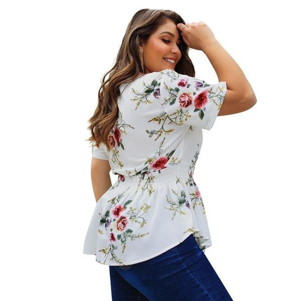 Bluză casual de damă cu mâneci scurte și fermoar