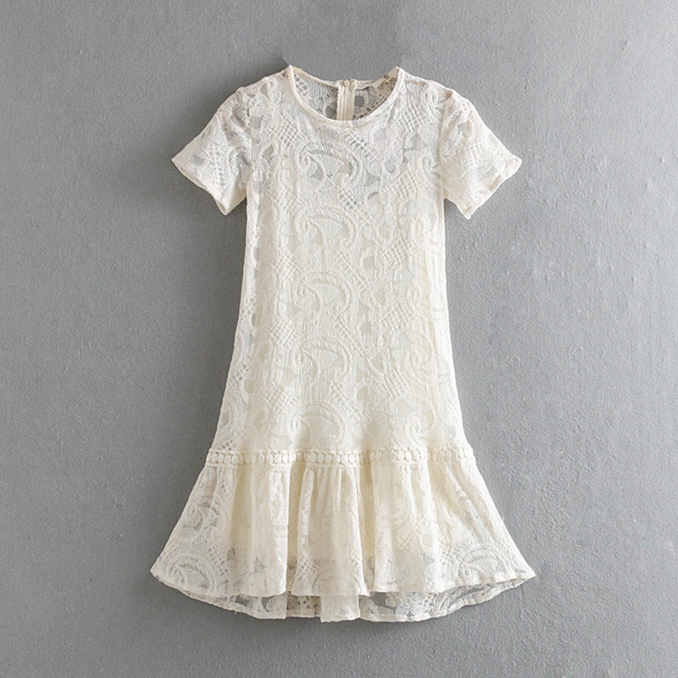 Rochie de dama scurta din dantela alb