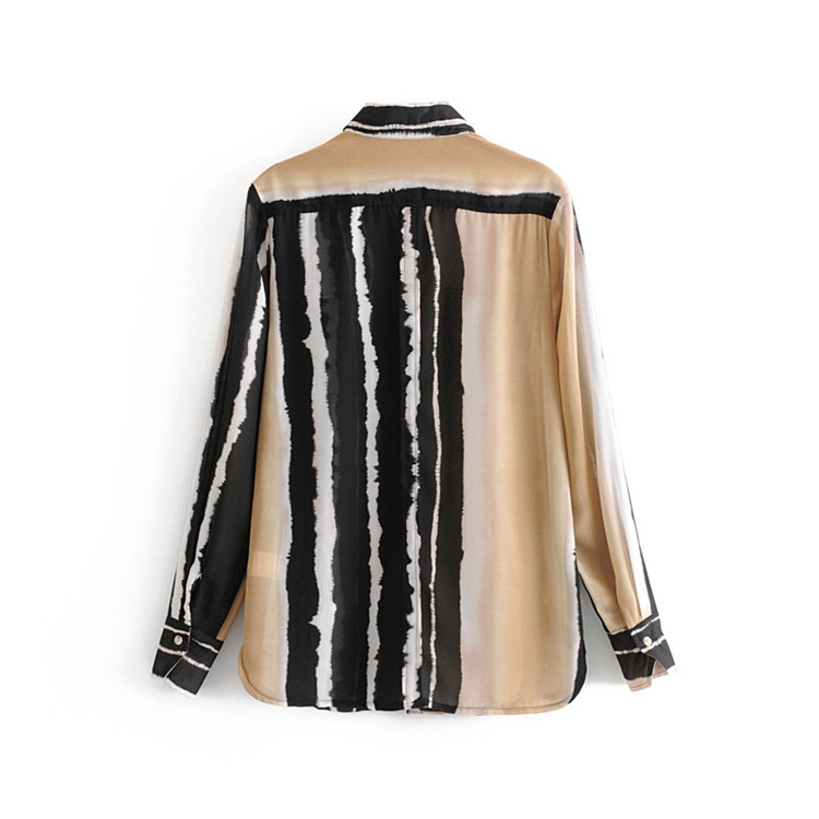 Cămașă de șifon de damă cu mâneci lungi și guler clasic