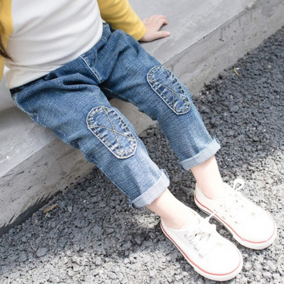Детски модерни дънки в син цвят-за момичета