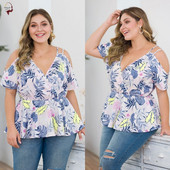 Női blúz V-kivágással 4XL-ig
