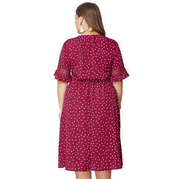 Rochie casual de dama cu maneci scurte si panglica rosie