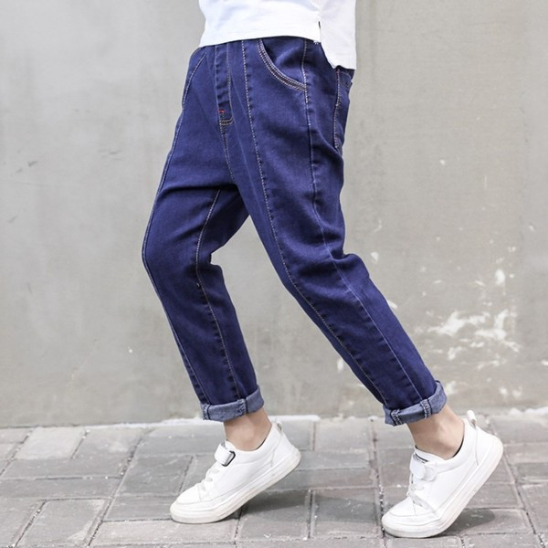 Blugi moderni pentru copii pentru baieti in albastru si negru