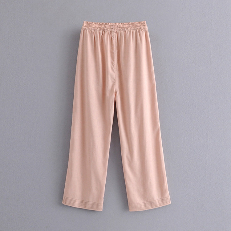 Pantaloni casual dama cu nasturi si lungime 9/10 in roz