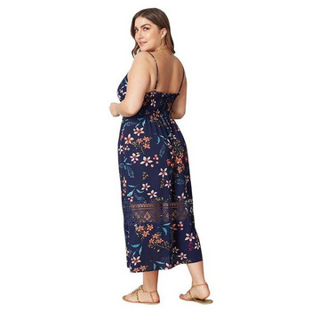 Rochie lunga de dama eleganta cu bretele subtiri si broderie