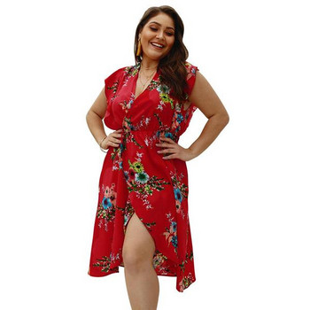 Rochie casual de dama cu fanta si model floral in trei culori