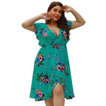 Rochie casual de dama cu fanta si model floral in trei culori