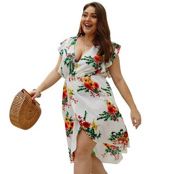 Rochie casual de dama cu fanta si model floral in trei culori