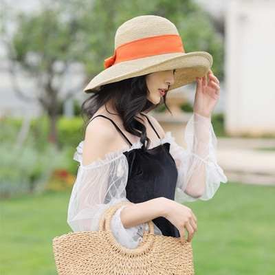 Palarie de vara dama cu panglica in diferite culori