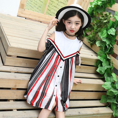 Rochie actuala pentru copii cu nasturi si decolteu O