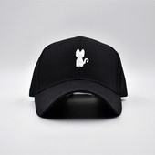 Palarie casual dama cu vizor si broderie alb-negru