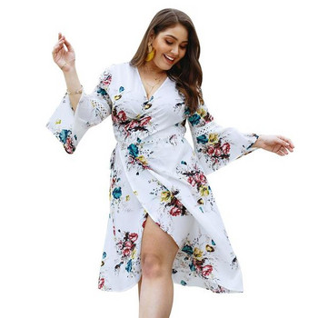 Rochie casual de dama cu maneci late model asimetric in trei culori