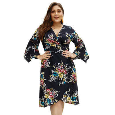 Rochie casual de dama cu maneci late model asimetric in trei culori