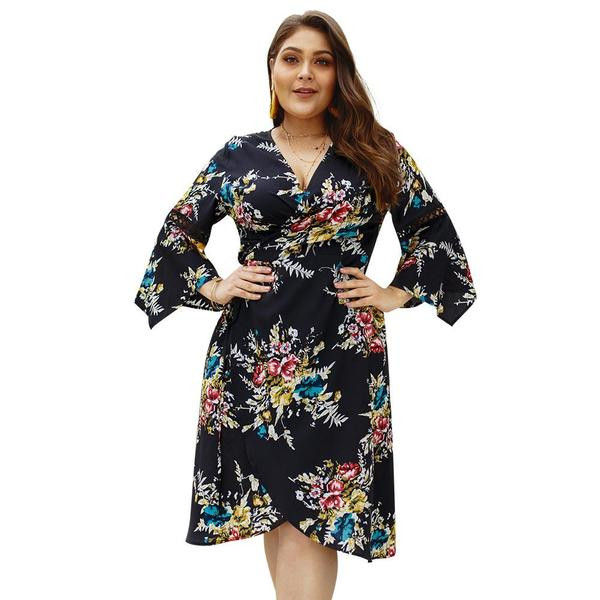 Rochie casual de dama cu maneci late model asimetric in trei culori