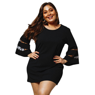 Rochie eleganta de dama in trei culori cu maneci largi