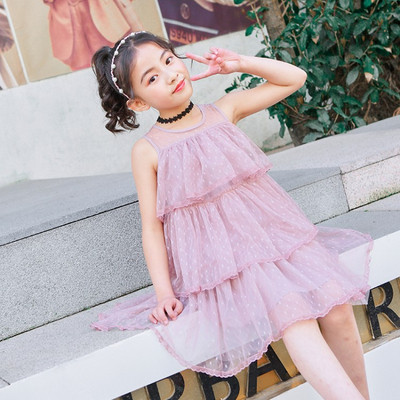 Rochie eleganta pentru copii cu tul in gri si roz