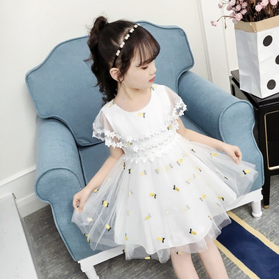 Rochie eleganta pentru copii in alb si roz model croiat