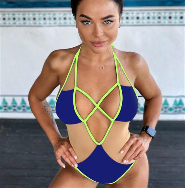 Új modell teljes fürdőruha fekete és kék színben