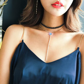 Actual colier de dama cu pietre si margele