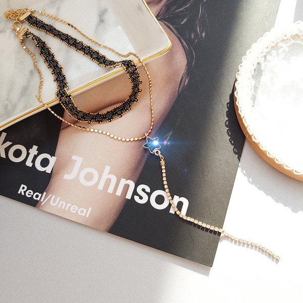 Actual colier de dama cu pietre si margele