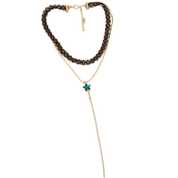 Actual colier de dama cu pietre si margele