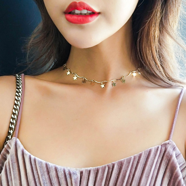 Colier de dama actual - culoare aurie