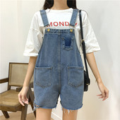 Salopetă de damă modernă din denim cu buzunare în albastru