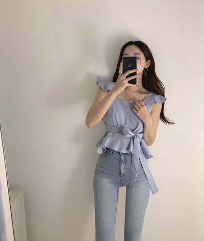 Maieu de dama cu cravata in talie in mai multe culori