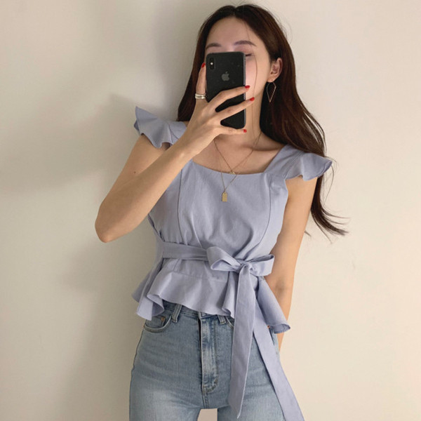 Maieu de dama cu cravata in talie in mai multe culori