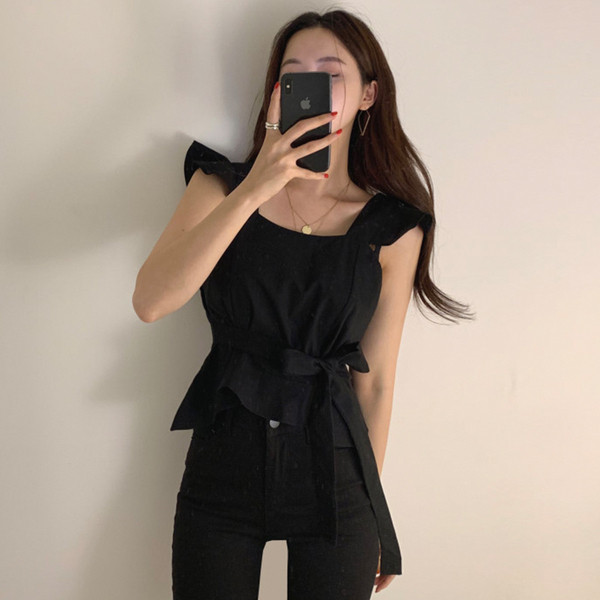 Maieu de dama cu cravata in talie in mai multe culori