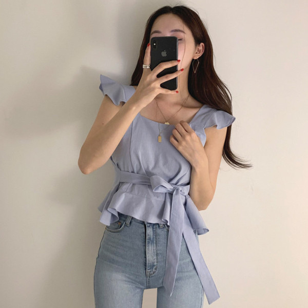 Maieu de dama cu cravata in talie in mai multe culori